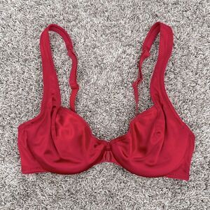 cacique lingerie satin red underwire front clasp bra size 34B